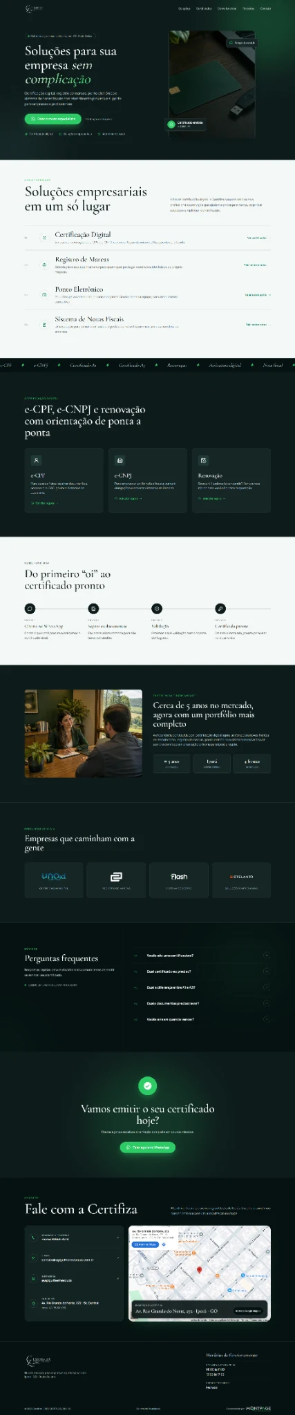 Captura completa do site CERTIFIZA — soluções empresariais