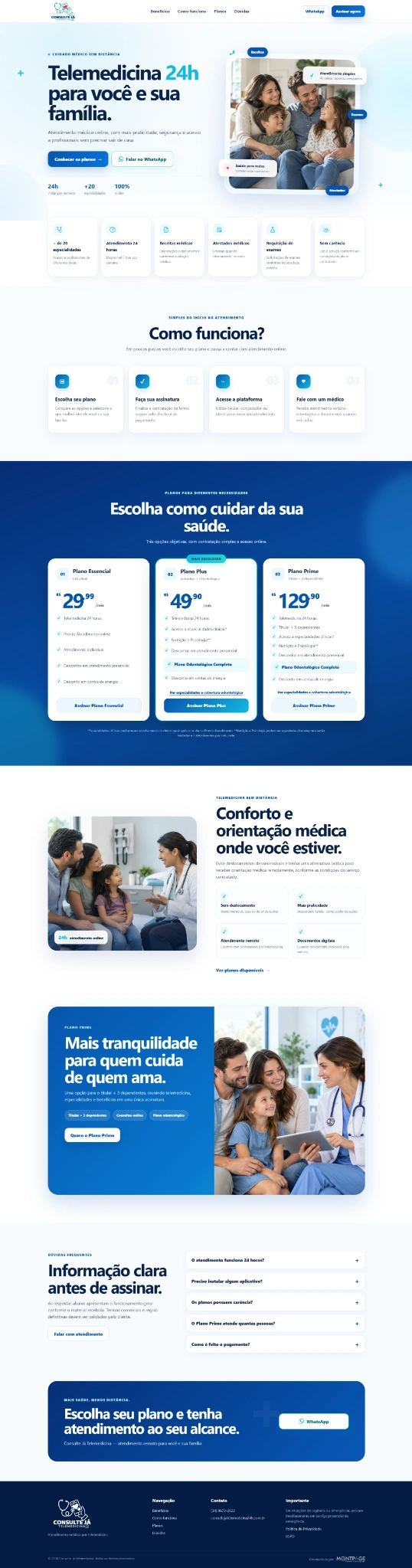 Captura completa do site CONSULTE JÁ Telemedicina 24h